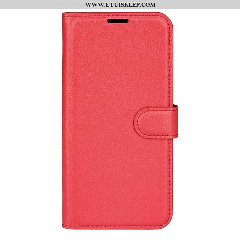 Etui Folio do Google Pixel 7 Klasyczna Sztuczna Skóra Liczi